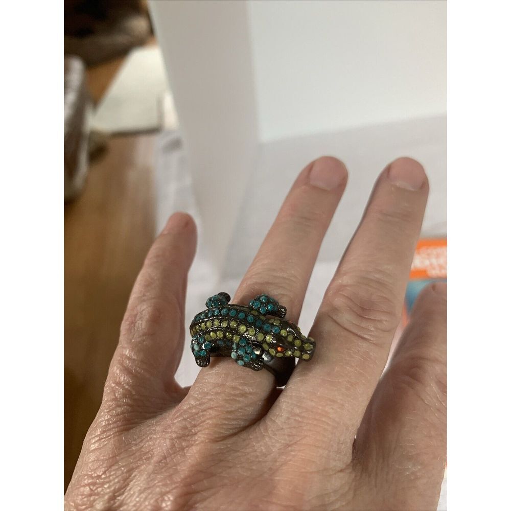 Crocodile 🐊 Alligator Ring Multi-color Stones‎ Size Unknown Bayou Country